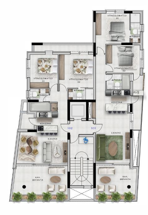 2 Bedrooms Apartment in Mesa Geitonia, Limassol